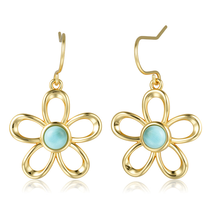 Island Floral Earrings - Larimar - 0123