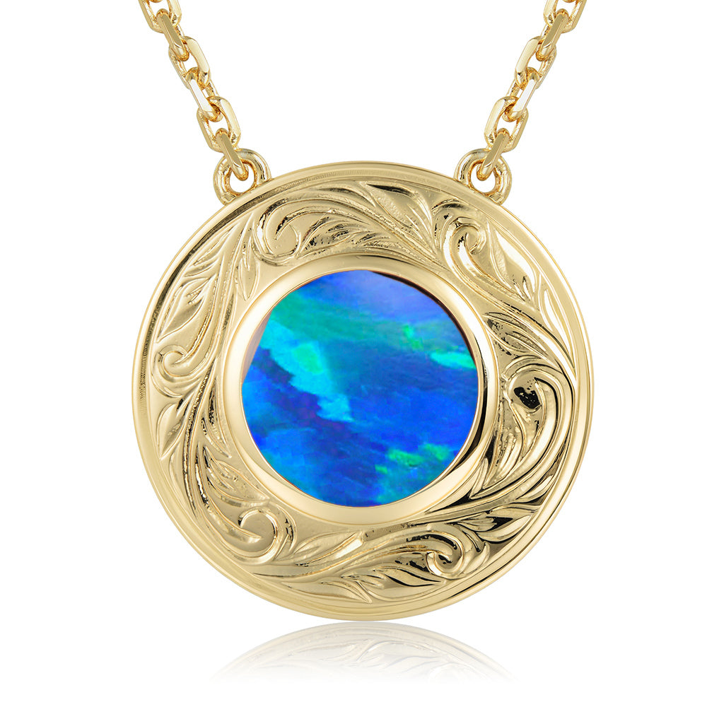 Island Icon Necklace - Blue Opal - 0074