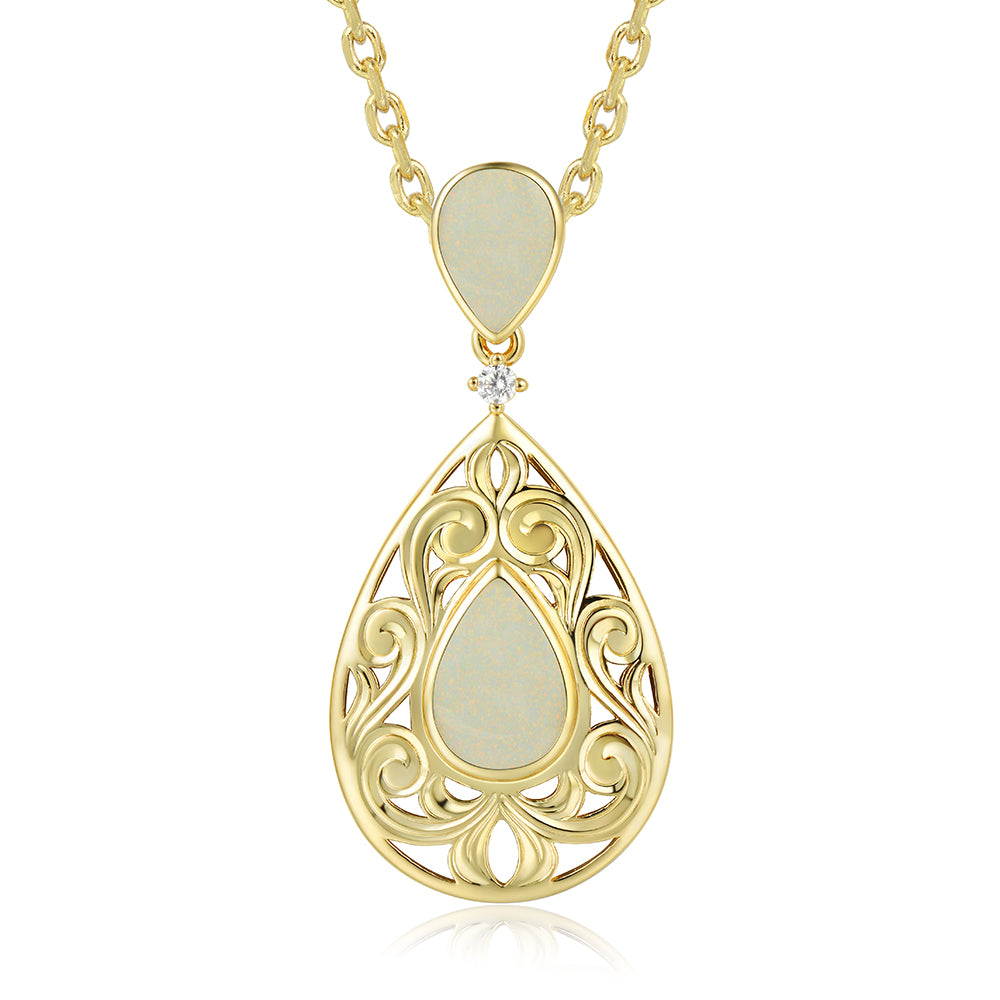 Everyday Pendant - White Opal - 0003