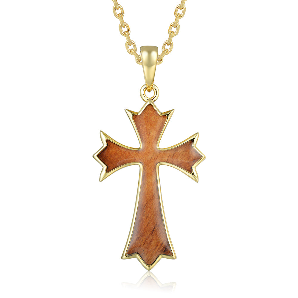 Cross Pendant - Wood - 0008