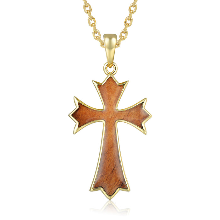 Cross Pendant - Wood - 0008