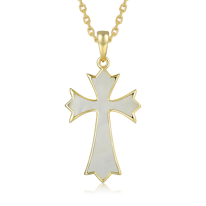 Cross Pendant - White MOP - 0008
