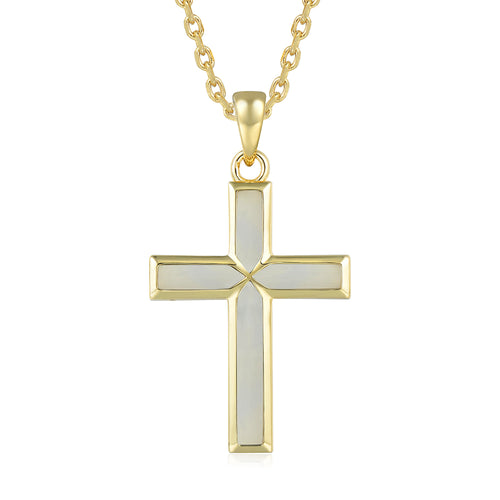 Cross Pendant - White MOP - 0010