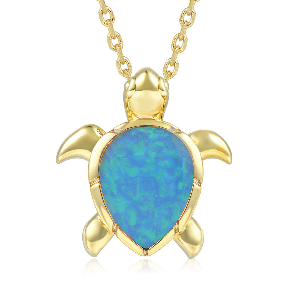 Honu Pendant - Blue Opal - 0011