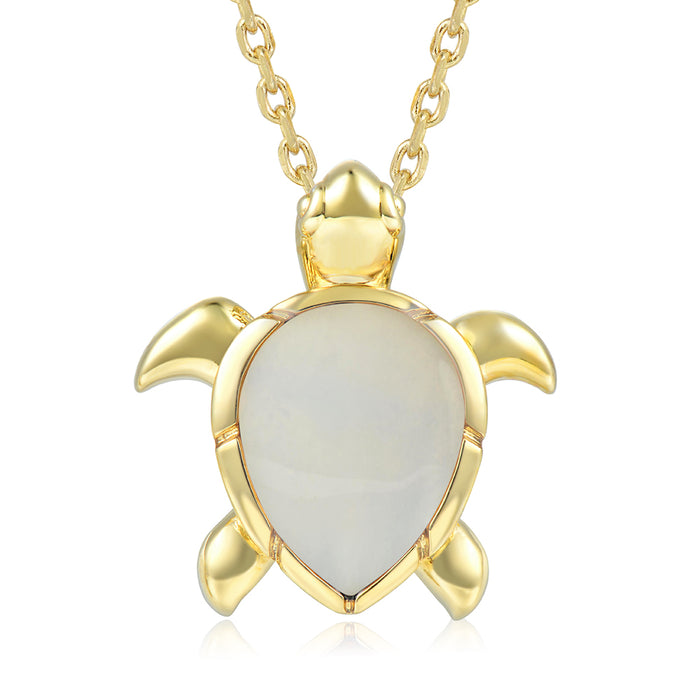 Honu Pendant - White MOP - 0011