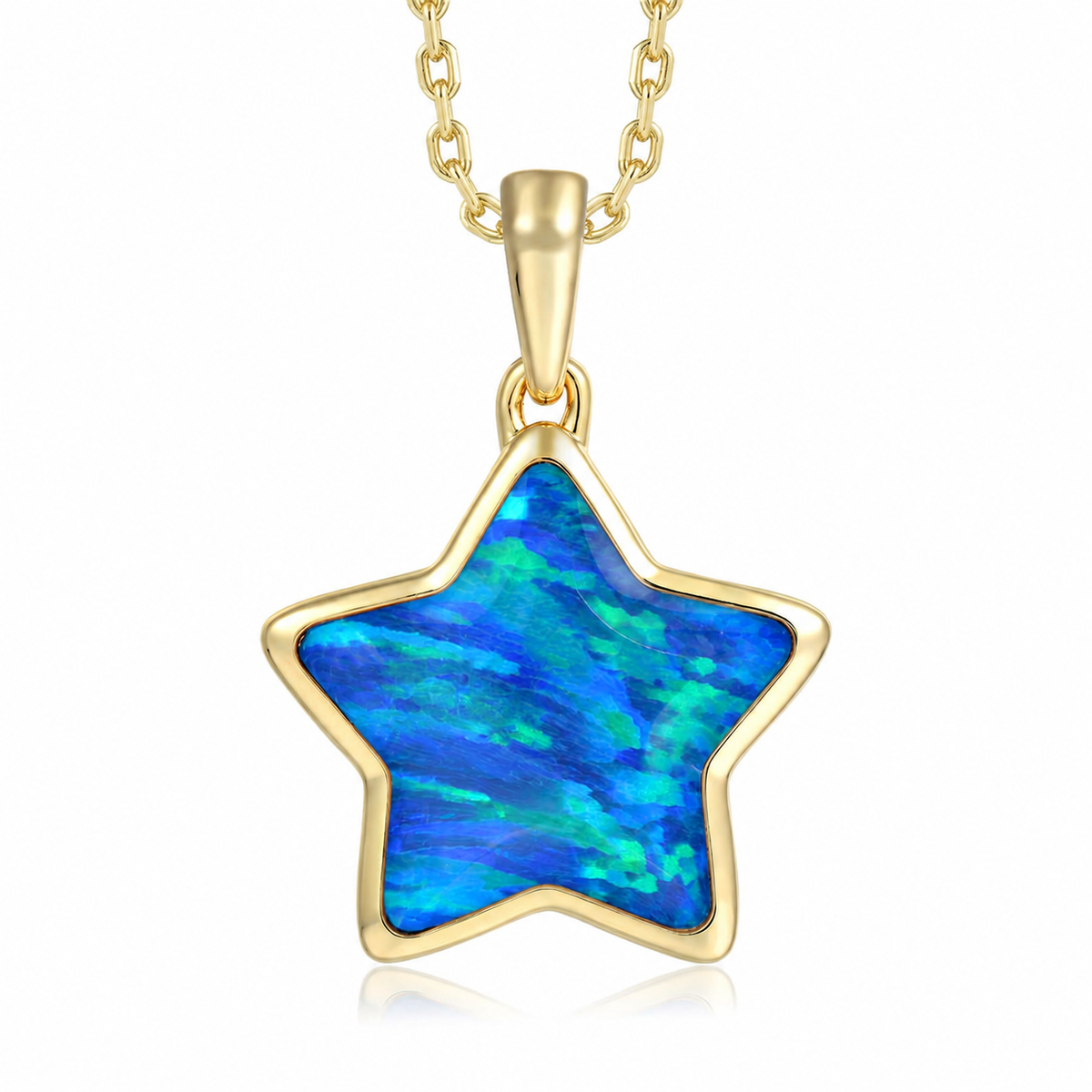 Statement Pendant - Blue Opal - 0048