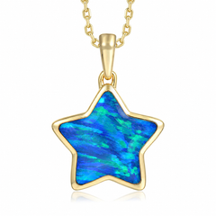 Statement Pendant - Blue Opal - 0048
