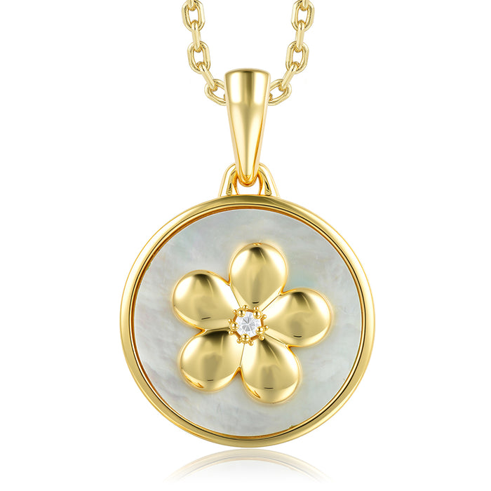 Island Floral Pendant - White MOP - 0050
