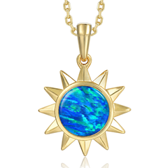 Statement Pendant - Blue Opal - 0053