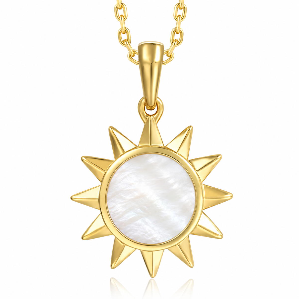 Statement Pendant - White MOP - 0053