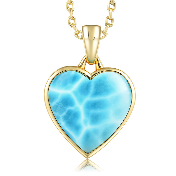Heart Pendant - Larimar - 0085