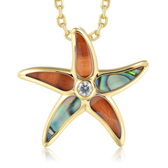 Ocean Pendant - Abalone + Wood - 0090