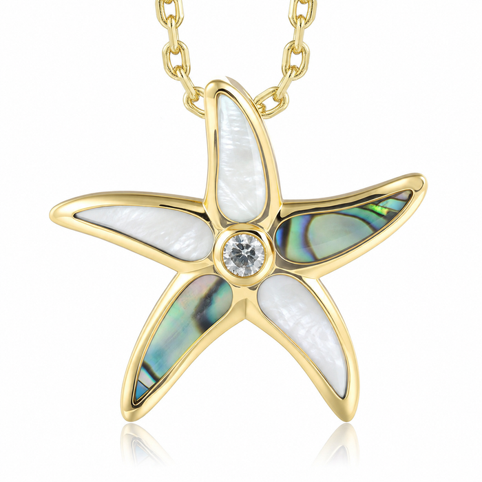 Ocean Pendant - Abalone + White MOP - 0090
