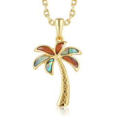 Island Icon Pendant - Abalone + Wood - 0091