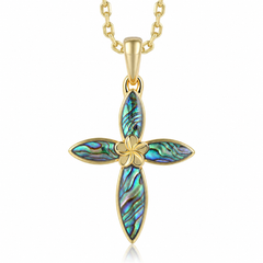 Cross Pendant - Abalone - 0092
