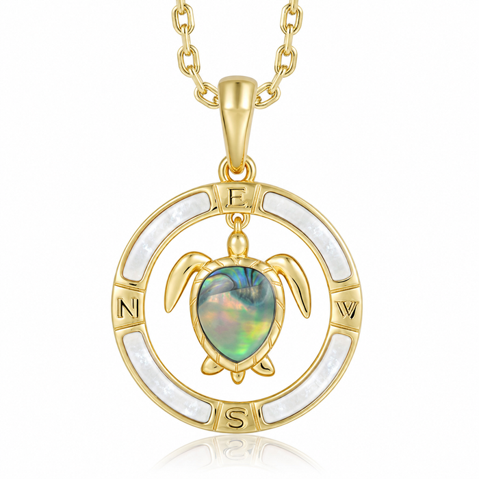 Honu Pendant - Abalone + White MOP - 0105